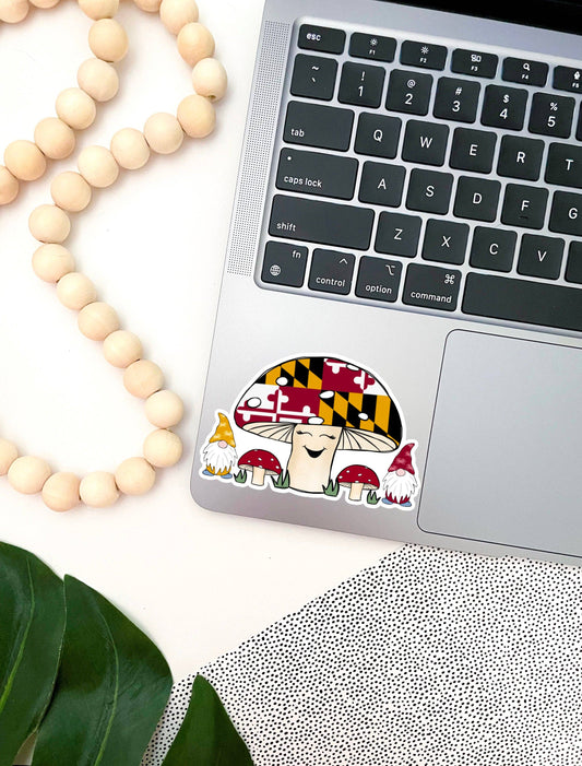 Jami Creates - Maryland Mushroom & Gnome Friends Sticker