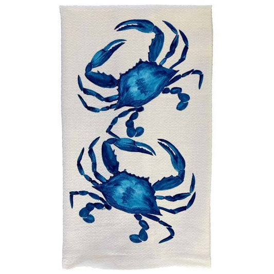 2 Blue Crabs Flour Sack Towel | B McVan Designs