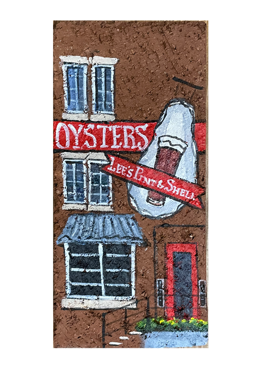 Linda Amtmann Hand Painted Brick- Lee's Pint and Oyster