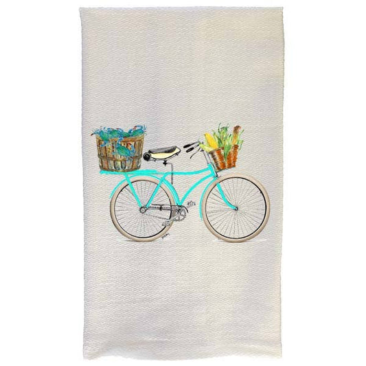 Crab Kitchen Towel - Aqua Bike | B McVan Designs