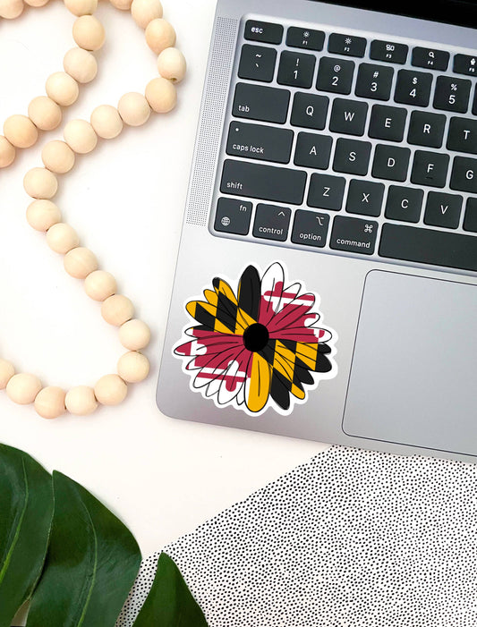 Jami Creates - Maryland Flag Black Eyed Susan Flower Sticker