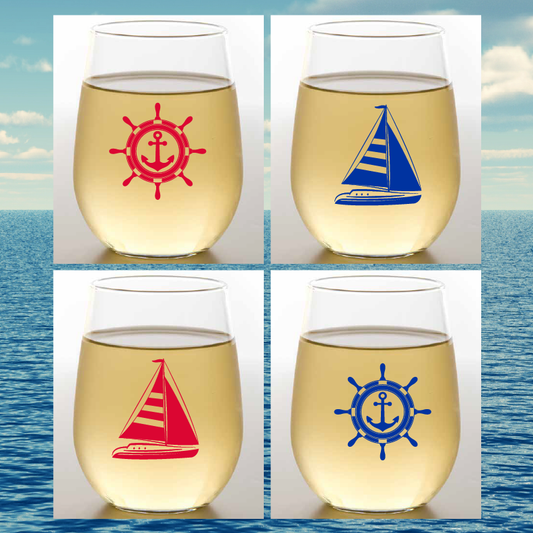 Wine-Oh! - SET SAIL Shatterproof Wine Glasses 2 pack