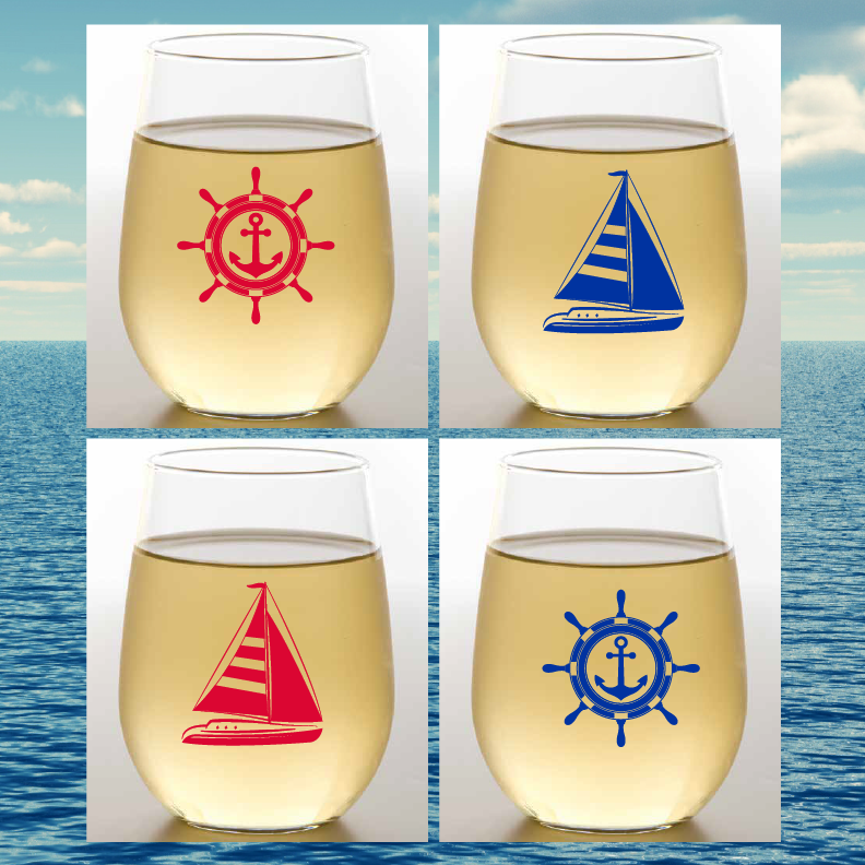 Wine-Oh! - SET SAIL Shatterproof Wine Glasses 4 pack